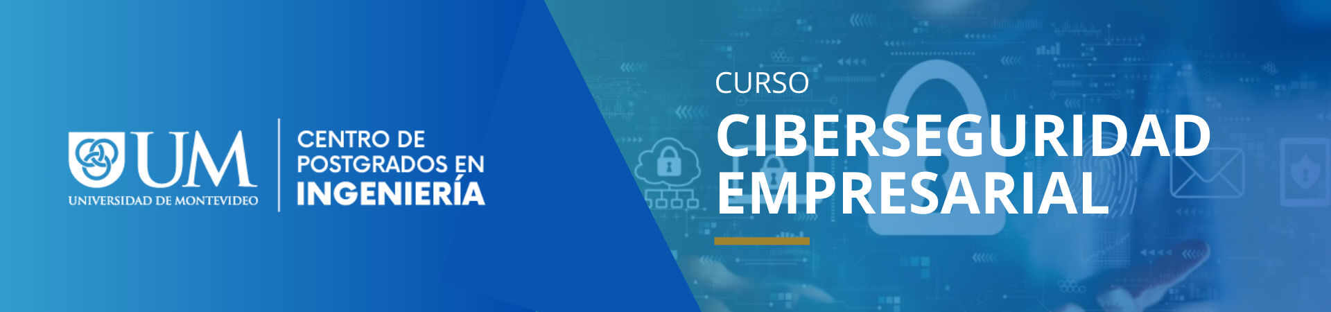 Curso de Ciberseguridad Empresarial. Se muestra un candado