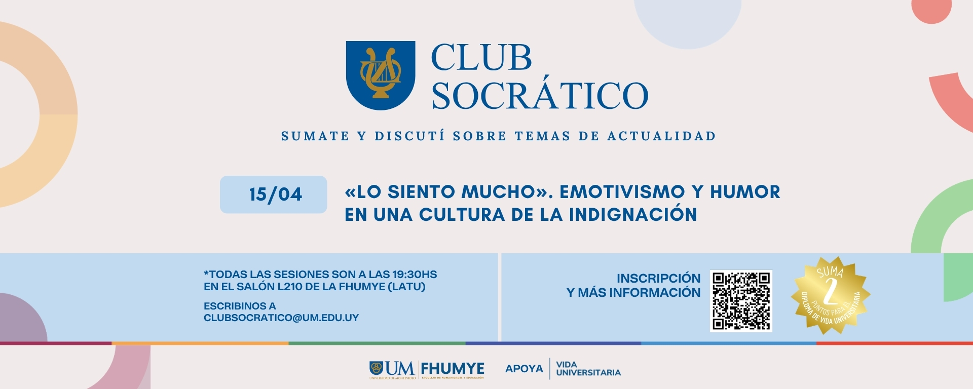 Encuentro Club Socrático: «Lo siento mucho». Emotivismo y humor en una cultura de la indignación